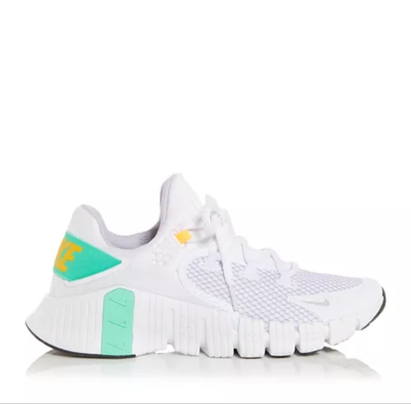 Nike Women's Free Metcon 4 White Green Glow Running Shoes Sneakers, 10 - Picture 1 of 13